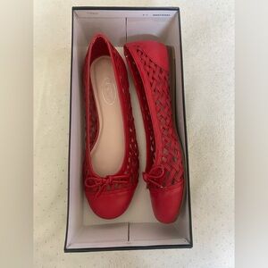 Talbots Bright Berry Woven Ballet Flats Size 8.5